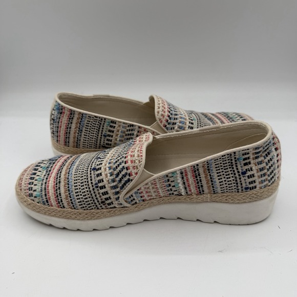 Bobs Skechers Slip On Shoes Womens Sz 7.5 Beige Multicolor Slip On Wedge Loafers - Picture 3 of 11